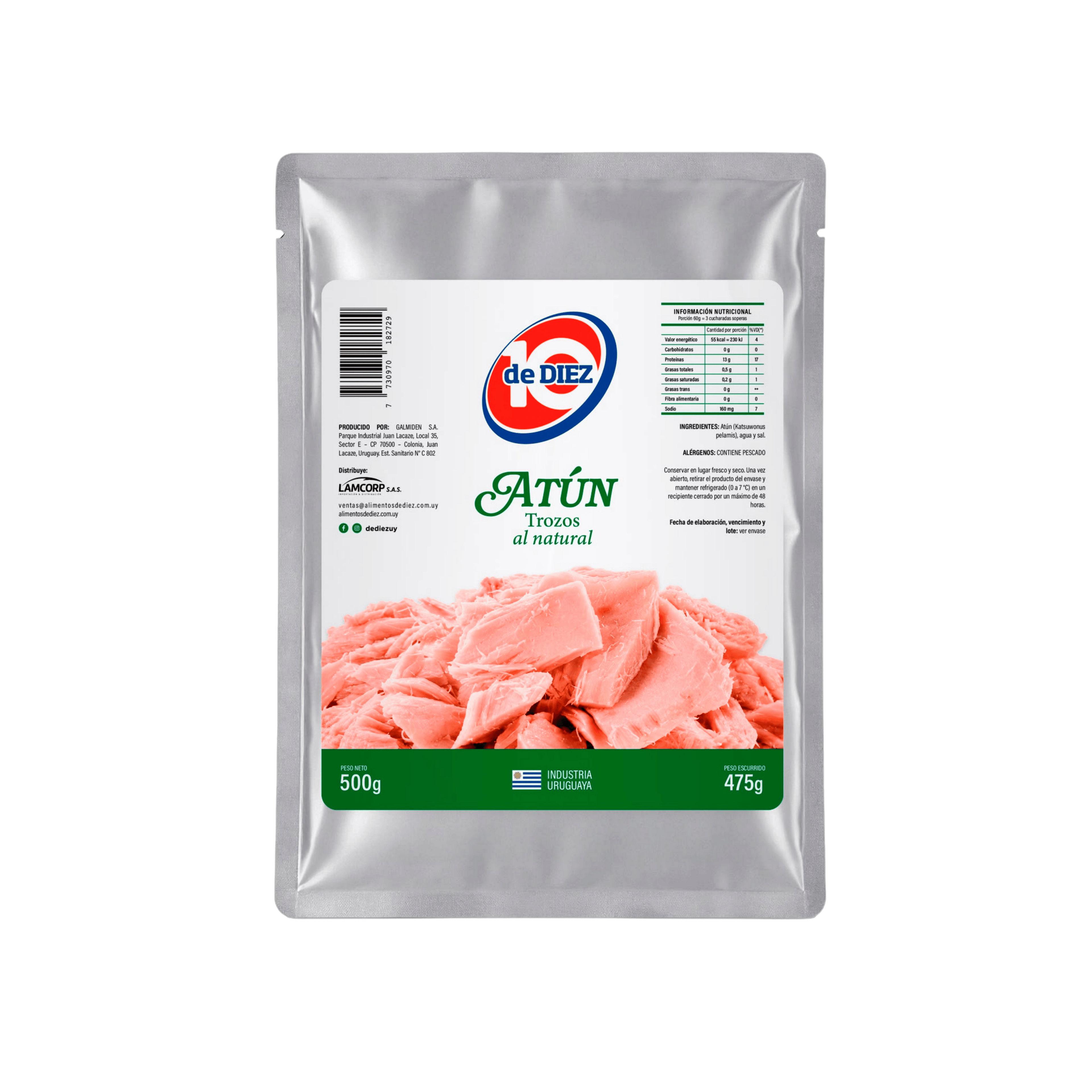 ATÚN AL NATURAL POUCH 500G