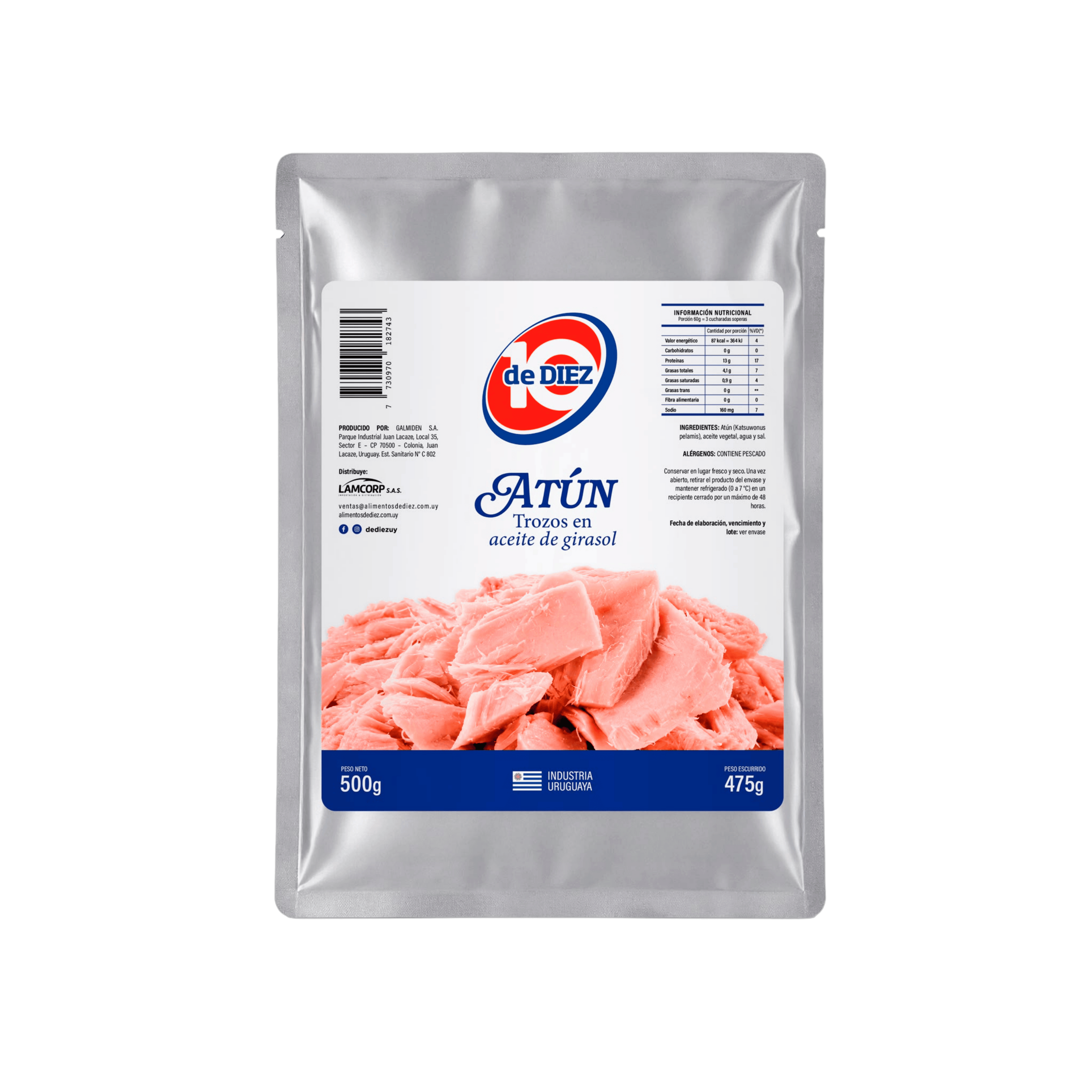 ATÚN TROZOS EN ACEITE POUCH 500G