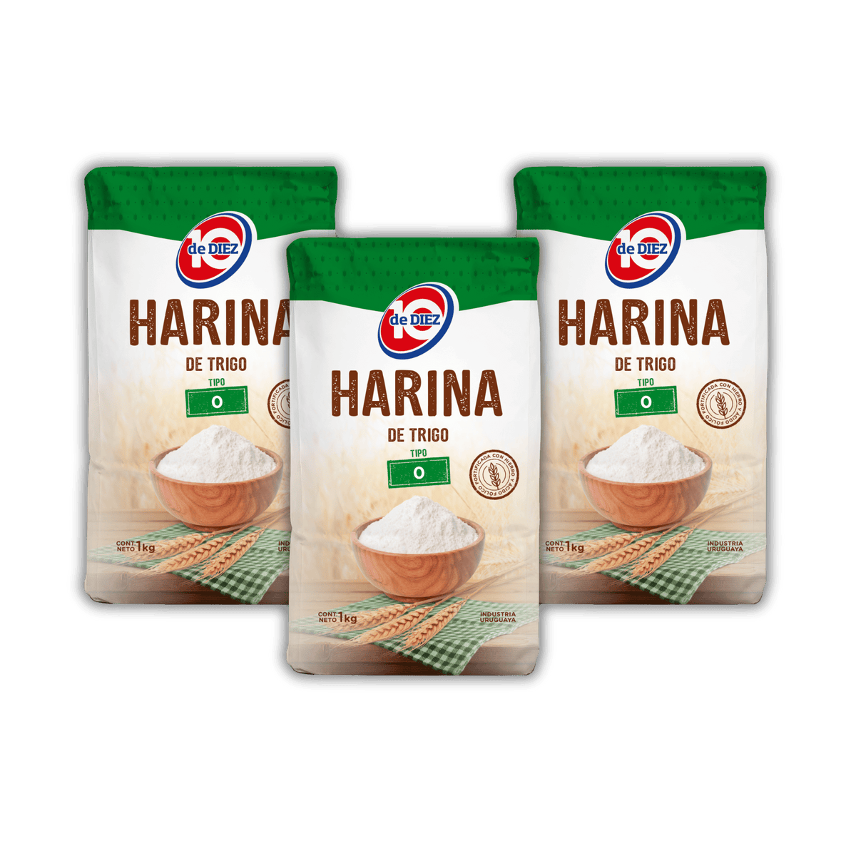 3 X HARINA 0 1KG