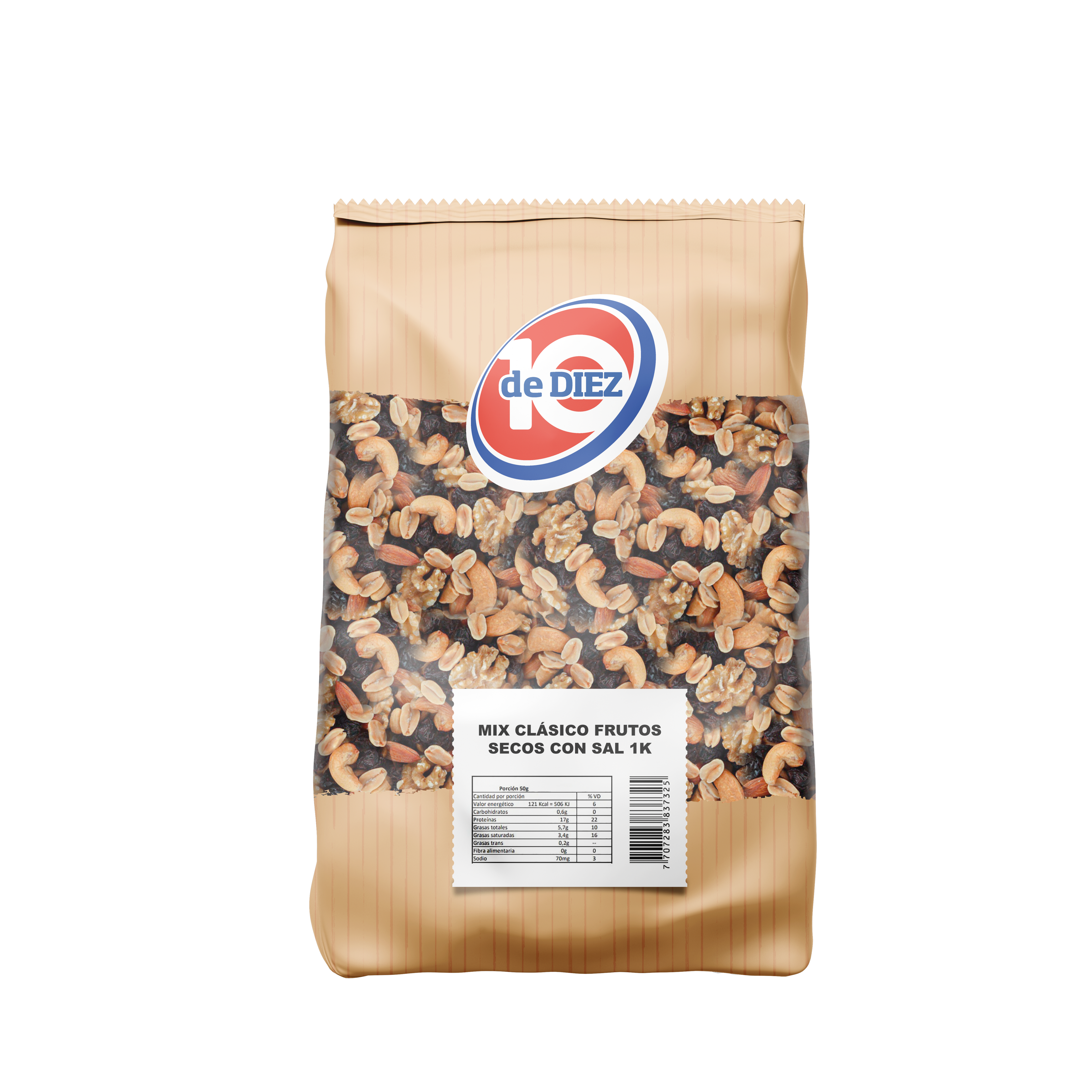 Mix de Frutos Secos Clásico Con Sal 1kg