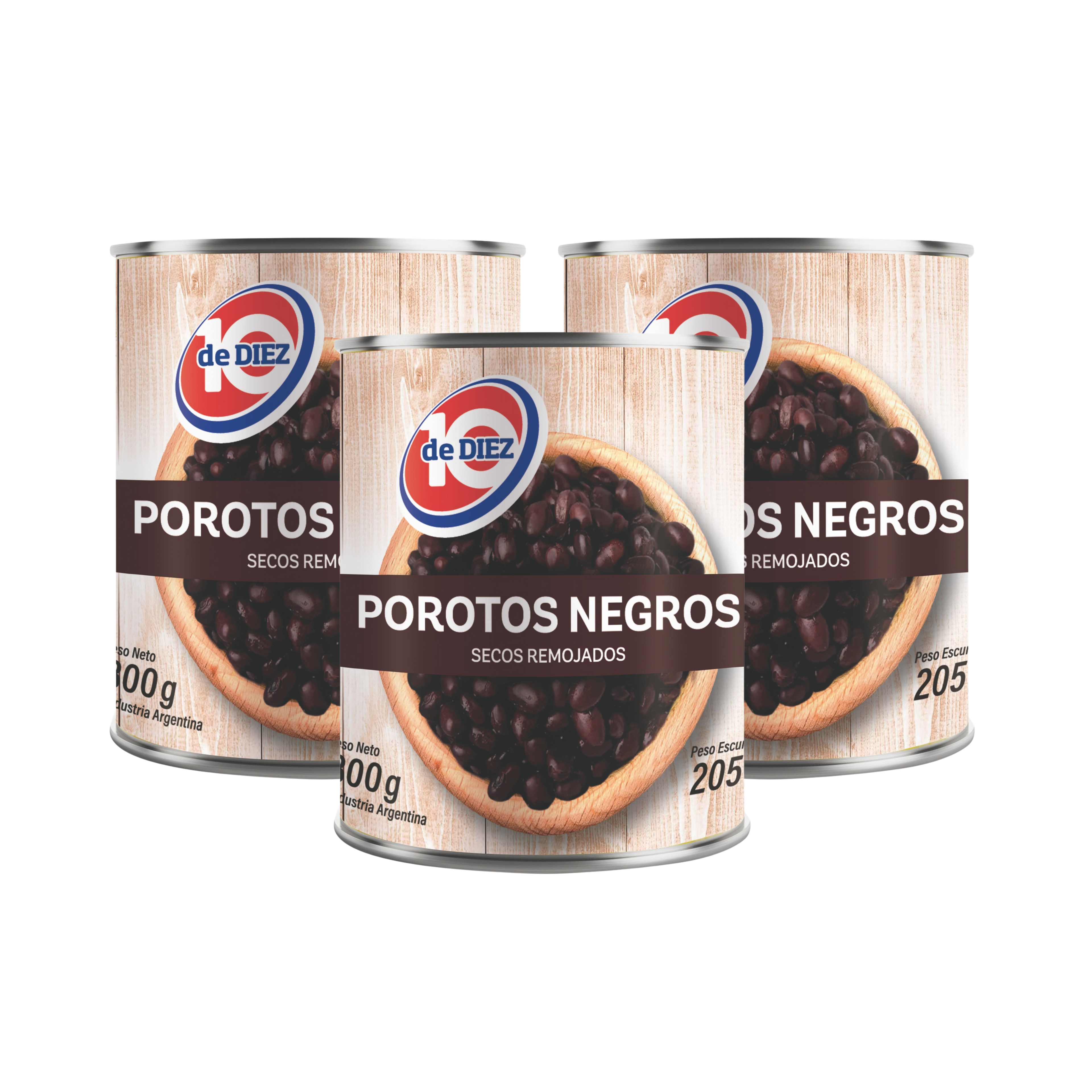 3 x POROTOS NEGROS 205G